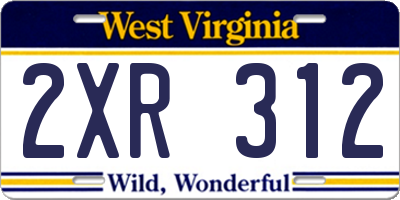 WV license plate 2XR312