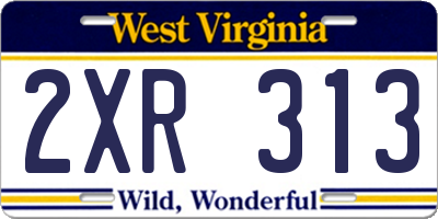 WV license plate 2XR313
