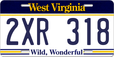 WV license plate 2XR318