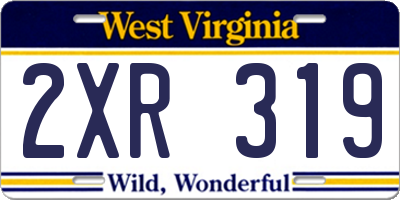WV license plate 2XR319