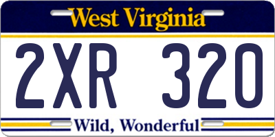 WV license plate 2XR320