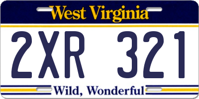 WV license plate 2XR321