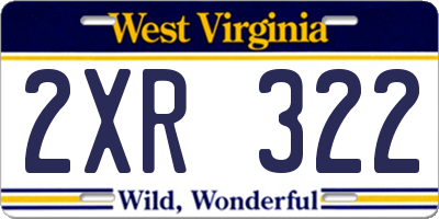 WV license plate 2XR322