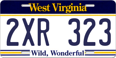 WV license plate 2XR323