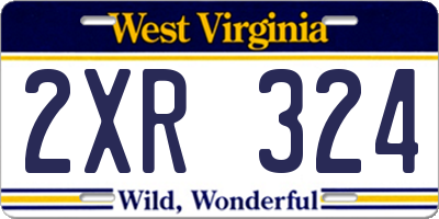 WV license plate 2XR324