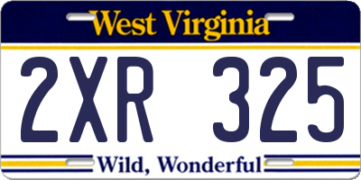 WV license plate 2XR325