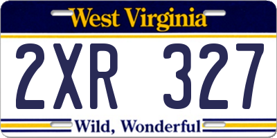 WV license plate 2XR327