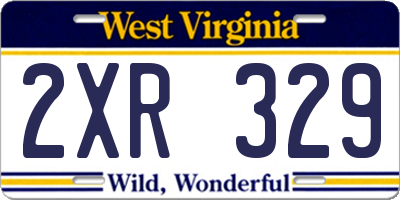 WV license plate 2XR329