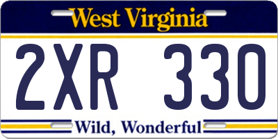 WV license plate 2XR330
