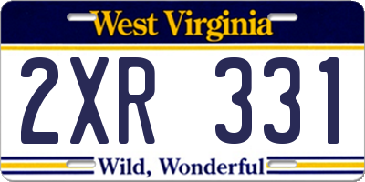 WV license plate 2XR331