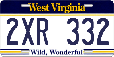 WV license plate 2XR332