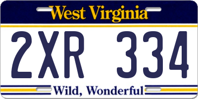 WV license plate 2XR334