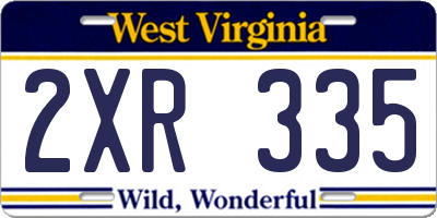 WV license plate 2XR335
