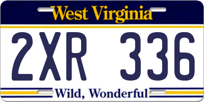 WV license plate 2XR336