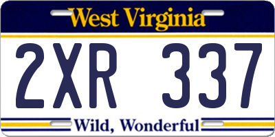 WV license plate 2XR337
