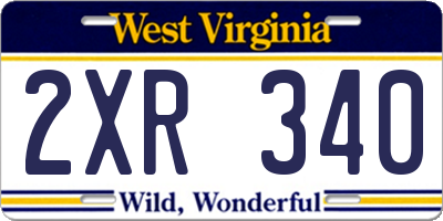 WV license plate 2XR340