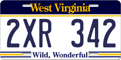 WV license plate 2XR342