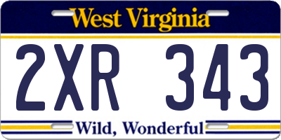 WV license plate 2XR343