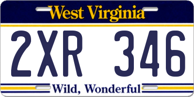 WV license plate 2XR346