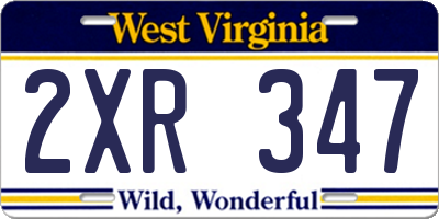 WV license plate 2XR347