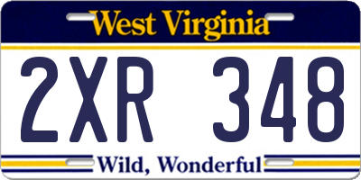 WV license plate 2XR348