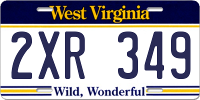 WV license plate 2XR349