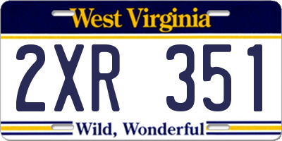 WV license plate 2XR351