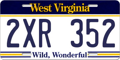 WV license plate 2XR352