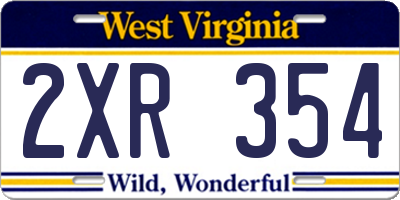 WV license plate 2XR354