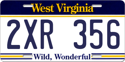 WV license plate 2XR356