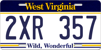 WV license plate 2XR357