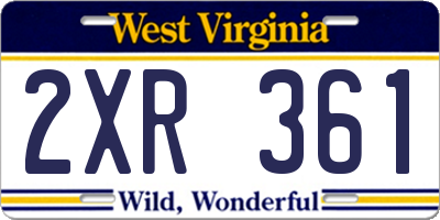 WV license plate 2XR361