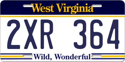 WV license plate 2XR364