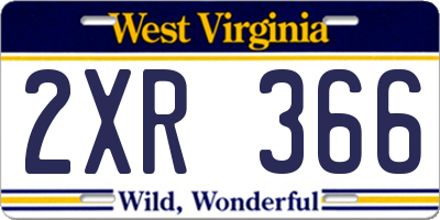 WV license plate 2XR366