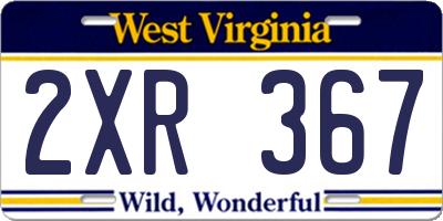 WV license plate 2XR367