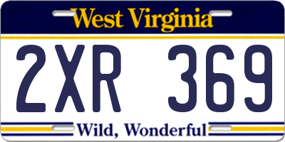 WV license plate 2XR369