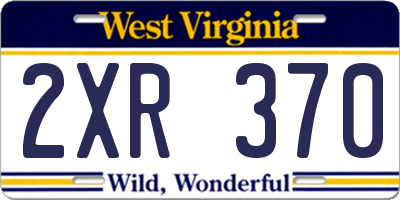 WV license plate 2XR370