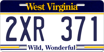WV license plate 2XR371