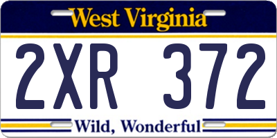 WV license plate 2XR372