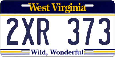 WV license plate 2XR373