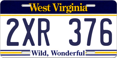 WV license plate 2XR376