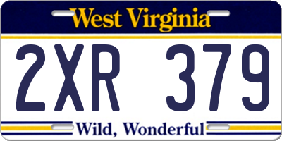 WV license plate 2XR379