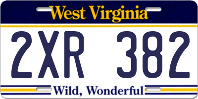 WV license plate 2XR382
