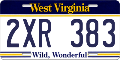 WV license plate 2XR383