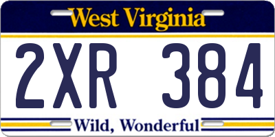 WV license plate 2XR384