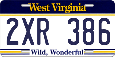 WV license plate 2XR386