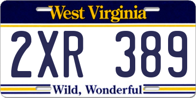 WV license plate 2XR389