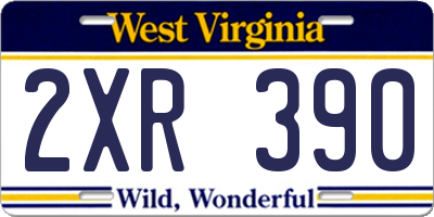 WV license plate 2XR390