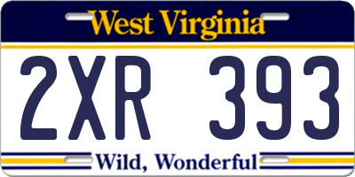 WV license plate 2XR393