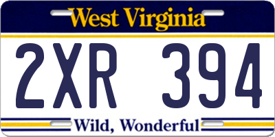 WV license plate 2XR394